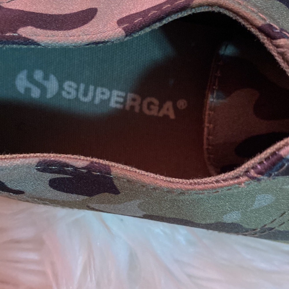 Superga Camouflage Sneakers with Green Laces size 7 - Picture 5 of 8